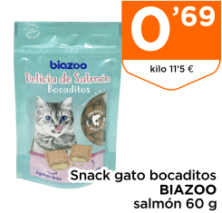 Snack gato bocaditos BIAZOO salm?n 60 g