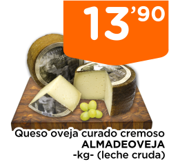 Queso oveja curado cremoso ALMADEOVEJA -kg- (leche cruda)