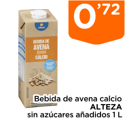 Bebida de avena calcio ALTEZA sin az?cares a?adidos 1 L