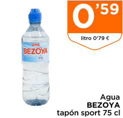 Agua BEZOYA tap?n sport 75 cl
