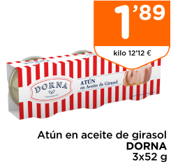 At?n en aceite de girasol DORNA 3x52 g
