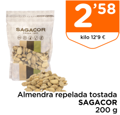 Almendra repelada tostada SAGACOR 200 g