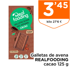 Galletas de avena REALFOODING cacao 125 g