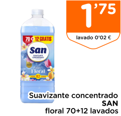 Suavizante concentrado SAN floral 70+12 lavados
