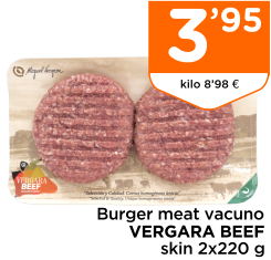 Burger meat vacuno VERGARA BEEF skin 2x220 g