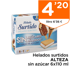 Helados surtidos ALTEZA sin az?car 6x110 ml