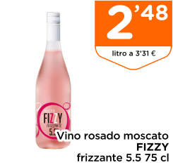Vino rosado moscato FIZZY frizzante 5.5 75 cl