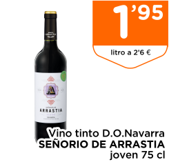 Vino tinto D.O.Navarra SE?ORIO DE ARRASTIA joven 75 cl