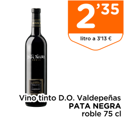 Vino tinto D.O. Valdepe?as PATA NEGRA roble 75 cl