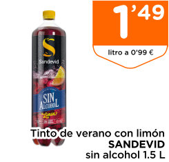 Tinto de verano con lim?n SANDEVID sin alcohol 1.5 L