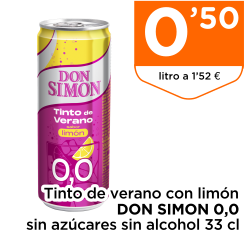 Tinto de verano con lim?n DON SIMON 0,0 sin az?cares sin alcohol 33 cl