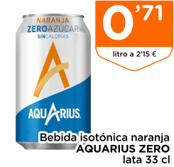 Bebida isot?nica naranja AQUARIUS ZERO lata 33 cl
