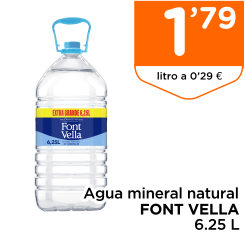 Agua mineral natural FONT VELLA 6.25 L