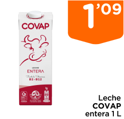 Leche COVAP entera 1 L