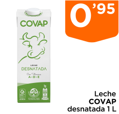 Leche COVAP desnatada 1 L