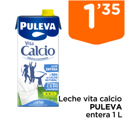 Leche vita calcio PULEVA entera 1 L