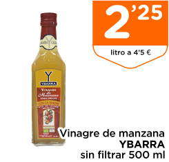 Vinagre de manzana YBARRA sin filtrar 500 ml