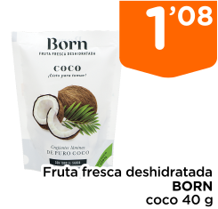 Fruta fresca deshidratada BORN coco 40 g
