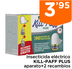 Insecticida el?ctrico KILL-PAFF PLUS aparato+2 recambios