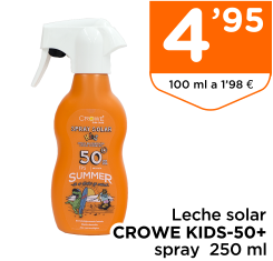 Leche solar CROWE KIDS-50+ spray  250 ml