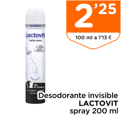 Desodorante invisible LACTOVIT spray 200 ml