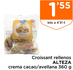 Croissant rellenos ALTEZA crema cacao/avellana 360 g