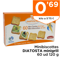 Minibiscottes DIATOSTA minigrill 60 ud 120 g