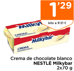 Crema de chocolate blanco NESTL? Milkybar 2x70 g