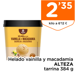Helado vainilla y macadamia ALTEZA tarrina 384 g