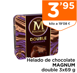 Helado de chocolate MAGNUM double 3x69 g