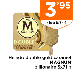 Helado double gold caramel MAGNUM billionaire 3x71 g