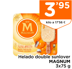 Helado double sunlover MAGNUM 3x75 g