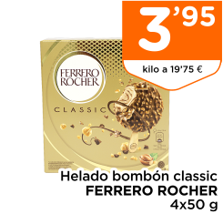 Helado bomb?n classic FERRERO ROCHER 4x50 g