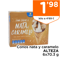 Conos nata y caramelo ALTEZA 6x70.3 g