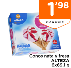 Conos nata y fresa ALTEZA 6x69.1 g