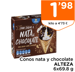Conos nata y chocolate ALTEZA 6x69.8 g