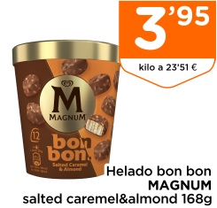 Helado bon bon MAGNUM salted caremel&almond 168g