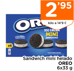 Sandwich mini helado OREO 6x33 g