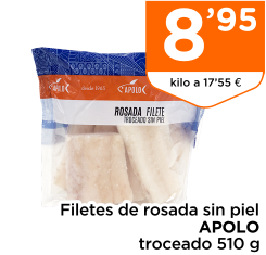 Filetes de rosada sin piel APOLO troceado 510 g