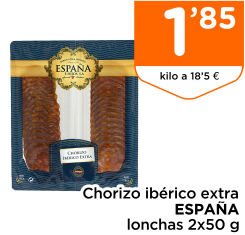 Chorizo ib?rico extra ESPA?A lonchas 2x50 g