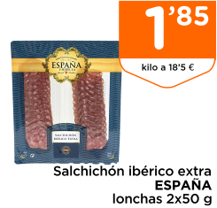 Salchich?n ib?rico extra ESPA?A lonchas 2x50 g