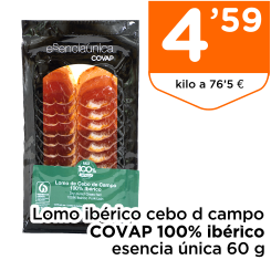 Lomo ib?rico cebo d campo COVAP 100% ib?rico esencia ?nica 60 g