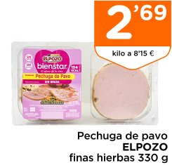 Pechuga de pavo ELPOZO finas hierbas 330 g