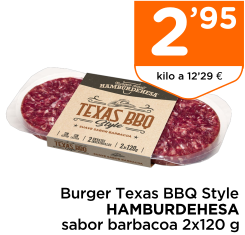 Burger Texas BBQ Style HAMBURDEHESA sabor barbacoa 2x120 g