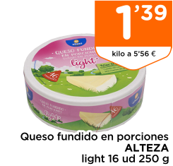 Queso fundido en porciones ALTEZA light 16 ud 250 g