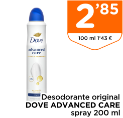 Desodorante original DOVE ADVANCED CARE spray 200 ml