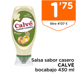 Salsa sabor casero CALV? bocabajo 430 ml