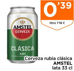 Cerveza rubia cl?sica AMSTEL lata 33 cl
