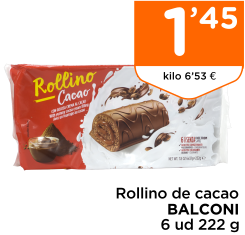 Rollino de cacao BALCONI 6 ud 222 g