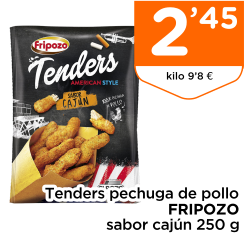 Tenders pechuga de pollo FRIPOZO sabor caj?n 250 g